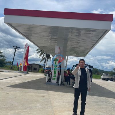 Struktur baja modular Stasiun bensin, tempat penampungan gudang baja daur ulang
