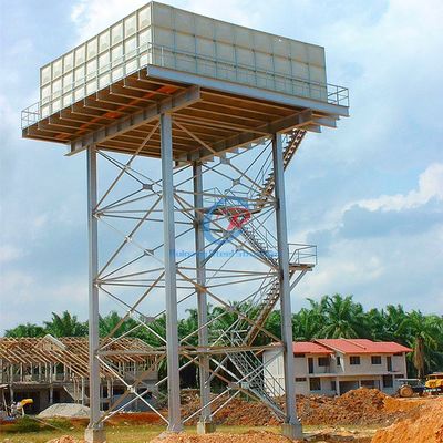 Hot Dip Galvanized Steel Tangki Air Menara, Industri Custom Tangki Air Baja