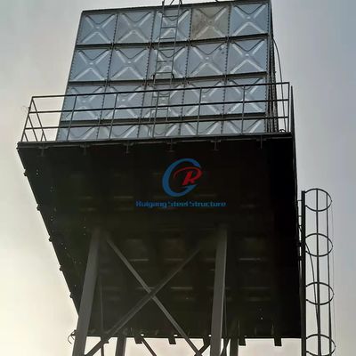 Tangki air baja galvanis tahan korosi Struktur baja yang disesuaikan Menara air