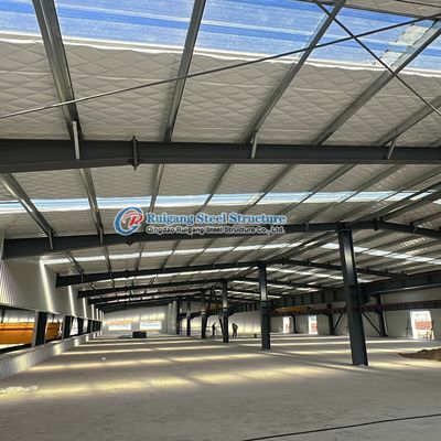 Galvanized atau dicat Struktural Prefabrikasi Steel Warehouse Industrial