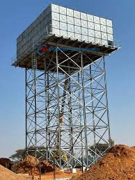 HDG Galvanized Panel Baja Bolted dirakit 30000 liter Tangki air berdiri di menara