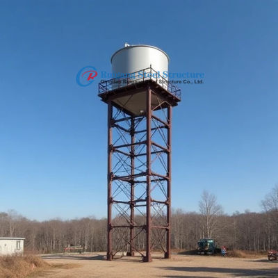 Struktur Baja Prefab Rentang Tangki Penyimpanan Air GRP Tinggi dengan Kolom Baja Bagian H yang Digulung Panas dan Balok Las