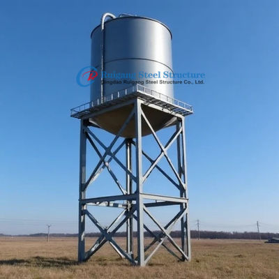 Tangki air berdiri menara 12m 100m3 Galvanize Steel Panel Tangki air