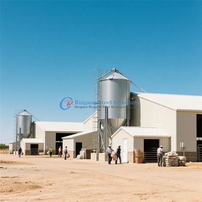 Struktur Baja Prefab Rumah Unggas Frame Baja Disesuaikan Coop Ayam