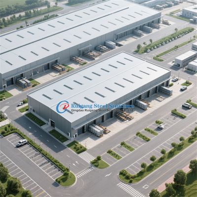 Prefabricated Warehouse Composite Column Steel Concrete Stud Frame Peb Steel Structure