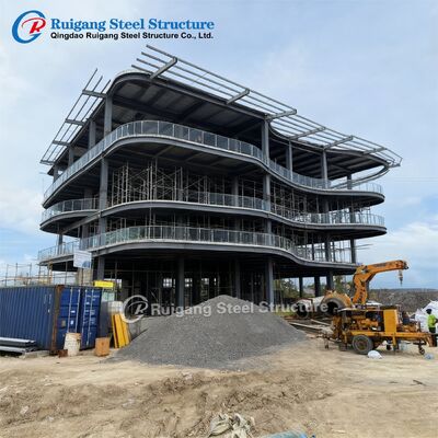 Gedung Struktur Baja Modern Gedung Kantor Prefabrikasi Bertingkat Banyak Hotel